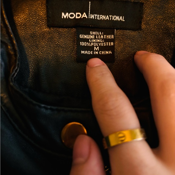 MODA INTERNATIONAL REAL LEATHER JACKET - Picture 3 of 3